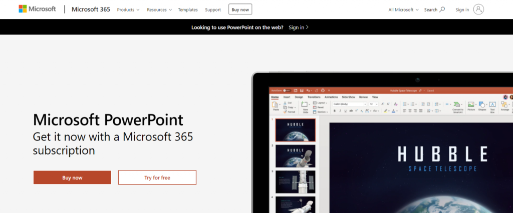 Microsoft Presentation: Student tool for presentations