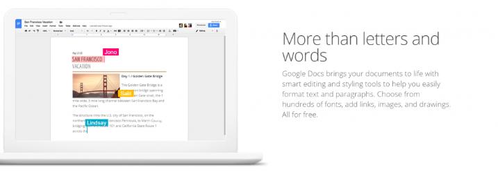 Google docs: Collaborative document editing software