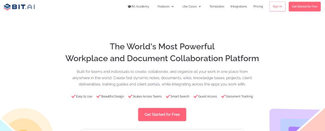 Bit.ai: Collaborative document editing software