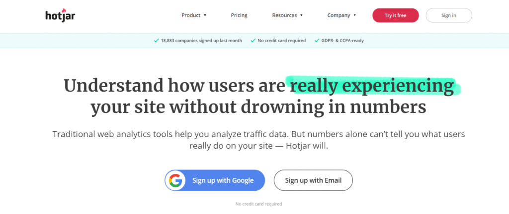 Hotjar: Customer analytics tool and software