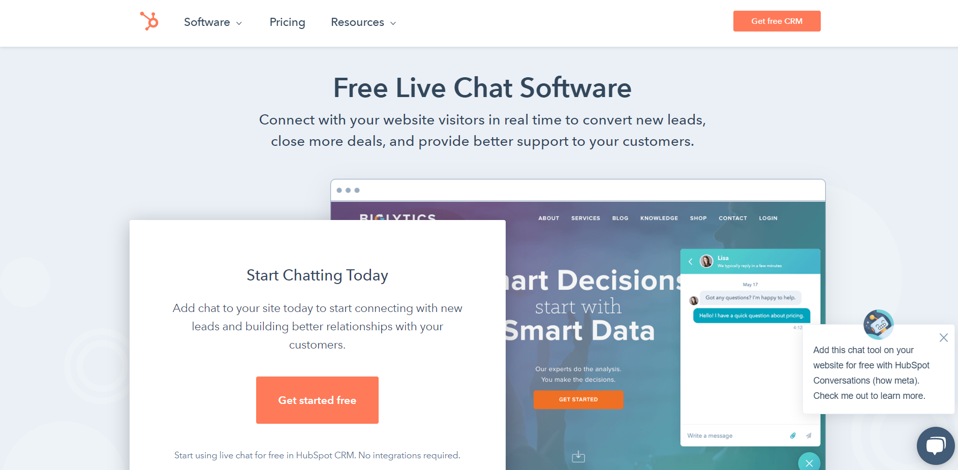 Hubspot live chat: Live chat software