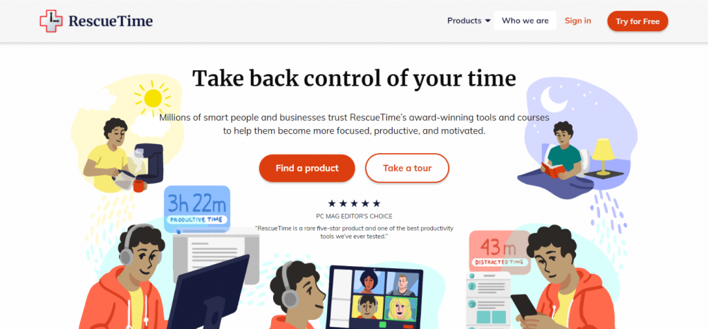 Rescuetime: Time tracking software and tool