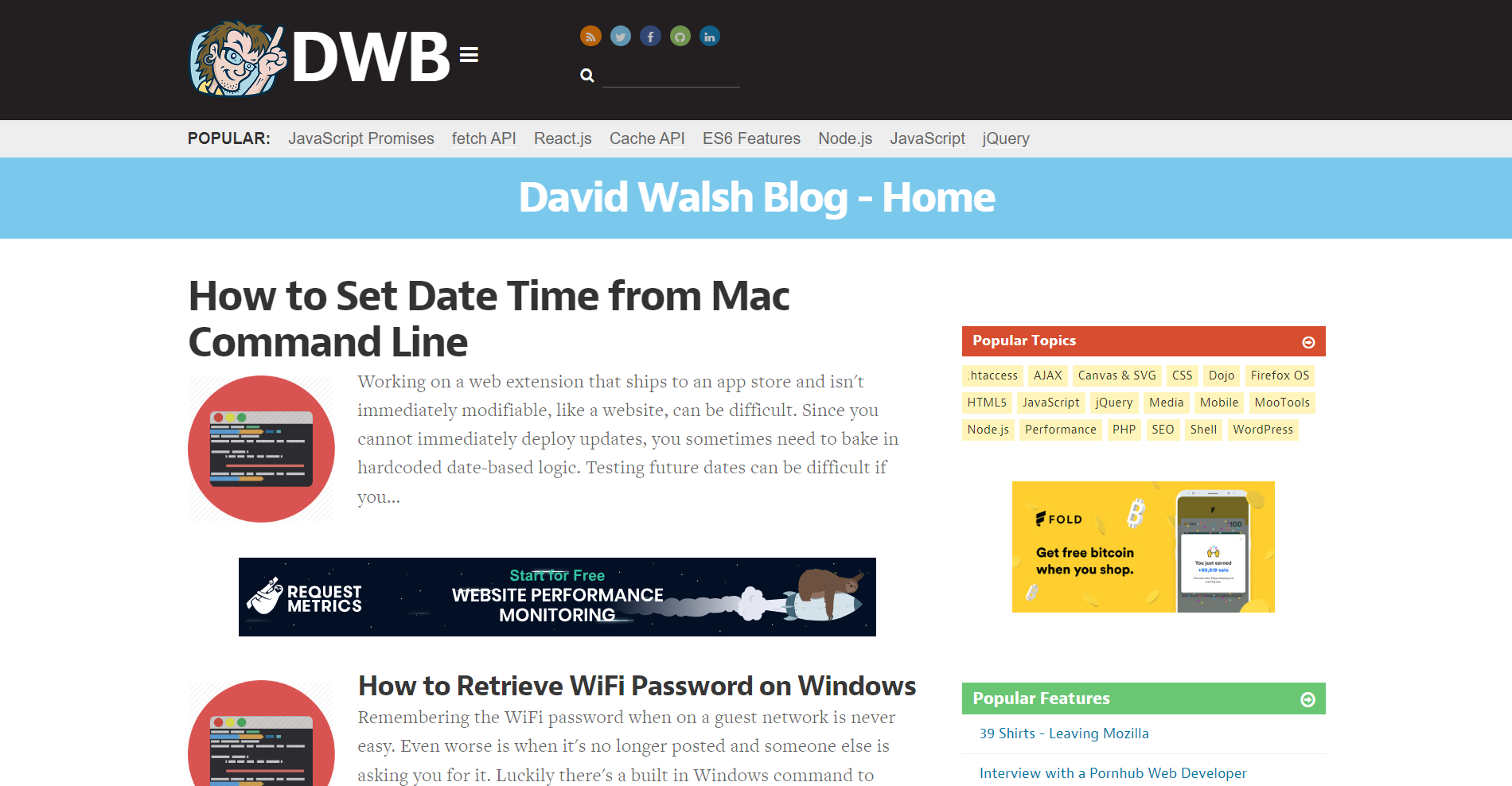 David Walsh Blog: Programming blog and website
