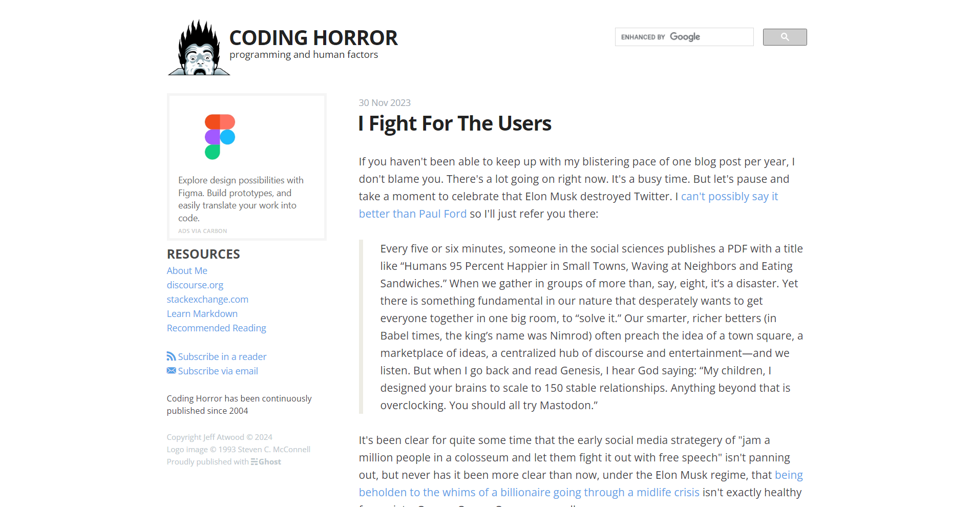  Coding Horror: Programming blog and website
