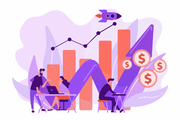 Sales team analysing sales analytics