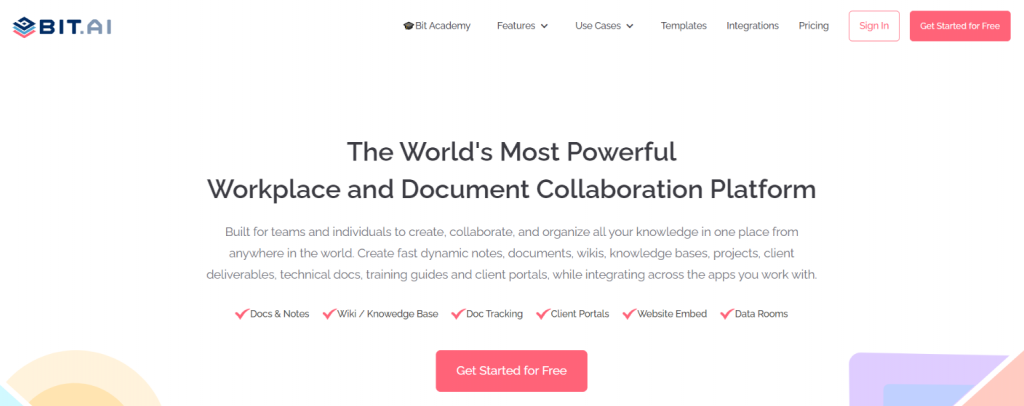 Bit.ai: Tool for creating internship cover letter