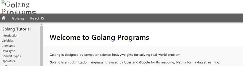 Golang Programs: Programming blog and website