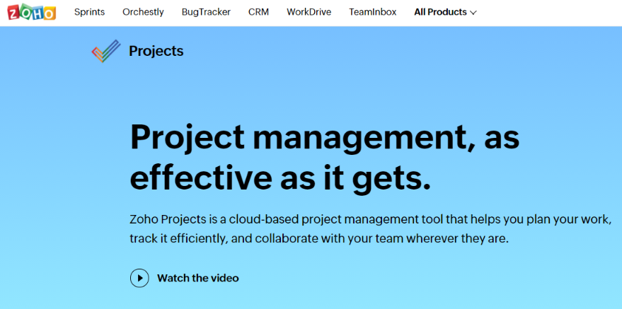 Zoho projects: Virtual Workspace Tool