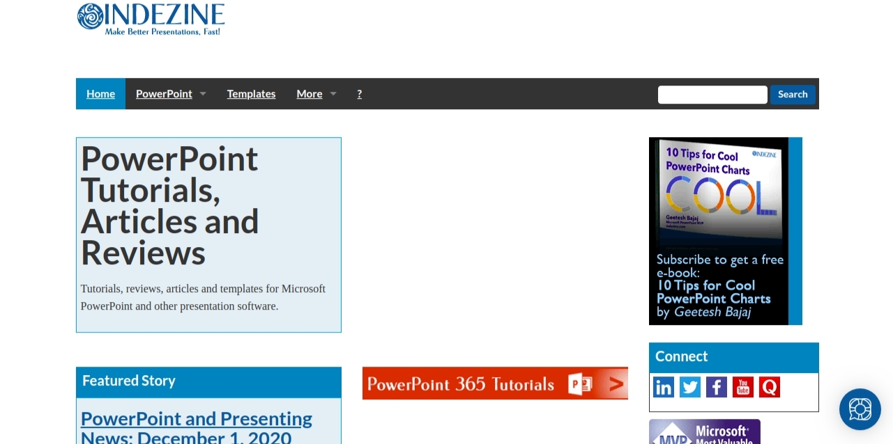 Indezine: Presentation blog and website