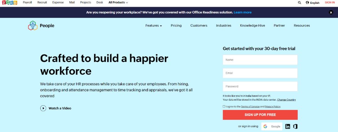 Zoho people: HR Software and Tool