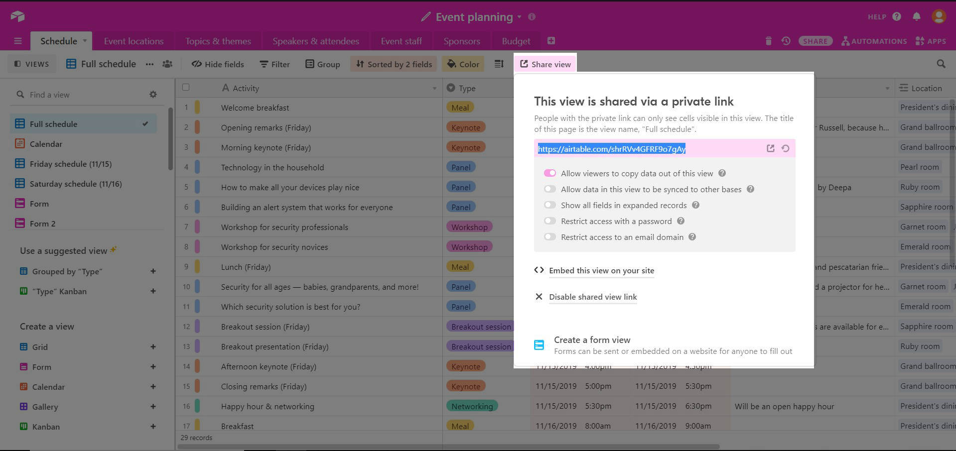 airtable database