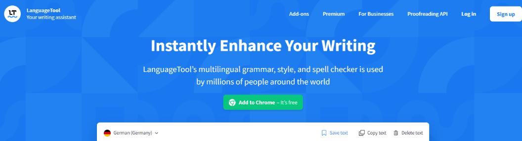 Language tool: Grammarly Alternative and Competitor