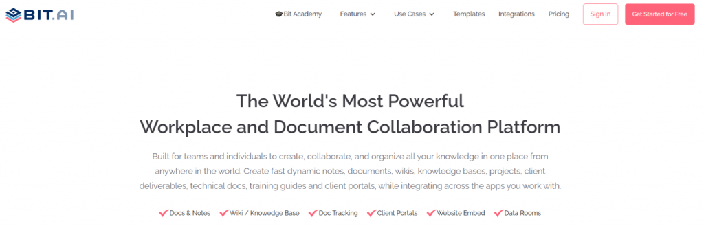 Bit.ai: Document collaboration tool