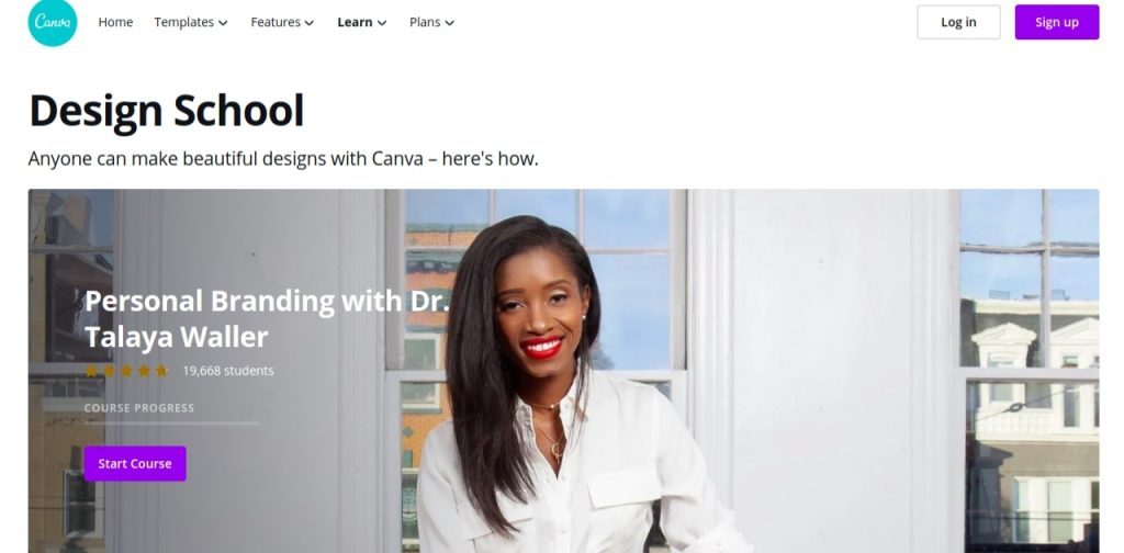 Design school by canva: Presentation blog and website