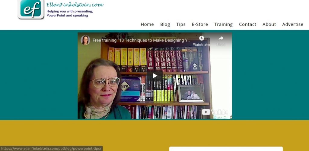Ellen finkelstien: Presentation blog and website