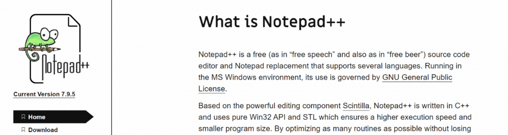 Notepad++: Text editor 