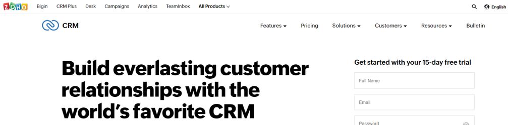 Zoho CRM: CRM tool and software