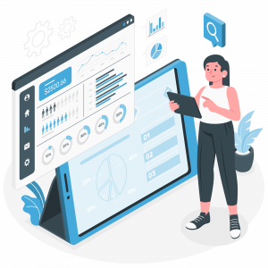 A sales women analysing sales kpis