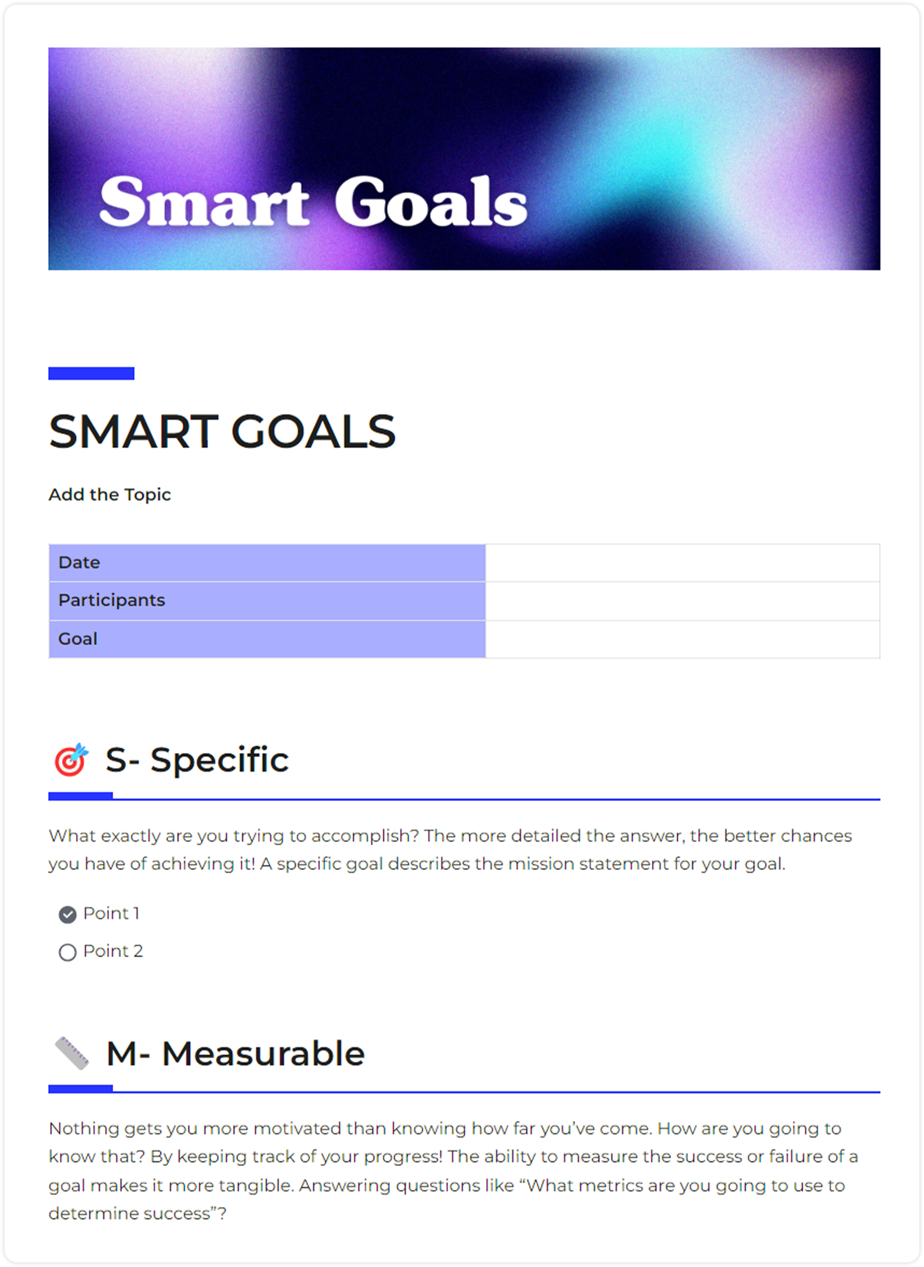 SMART Goals