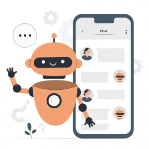 A company using a chatbot to track issues of customers