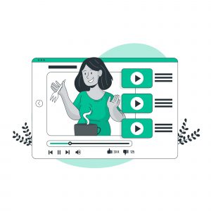 A girl creating a video on youtube
