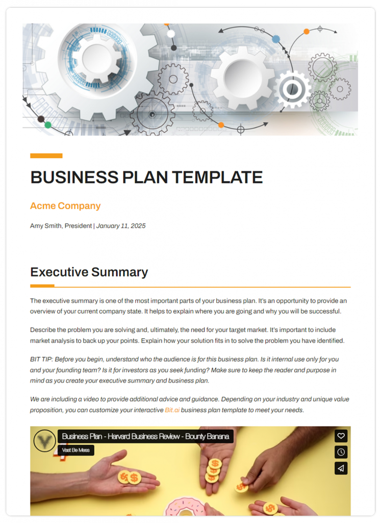 Business Plan Template