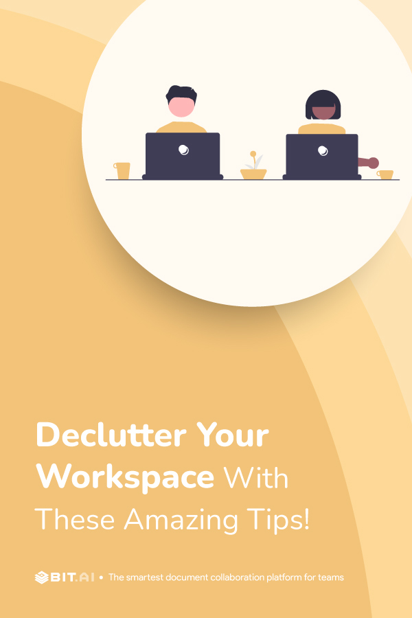 tips to Declutter workspace - pinterest banner
