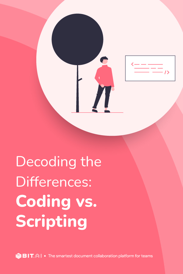 The difference between coding and scripting -pinterest banner