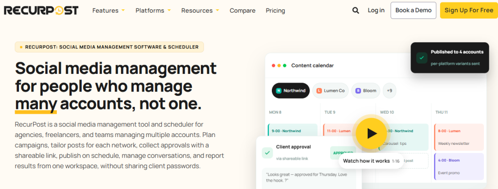 Recurpost: Social media scheduling tool