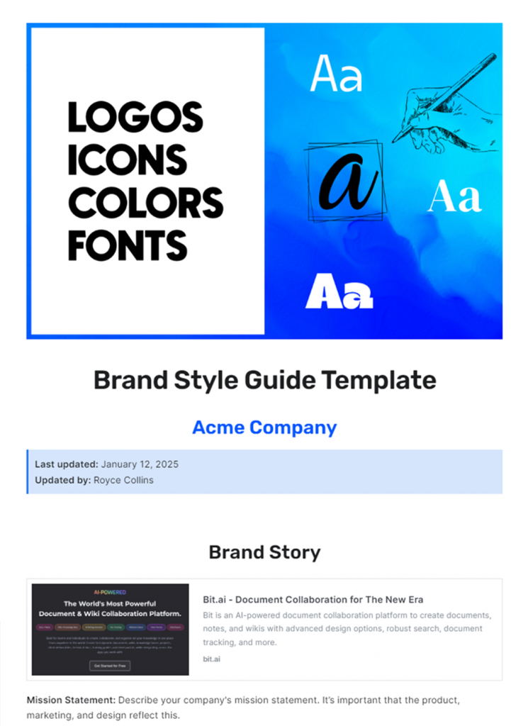 brand style guide template