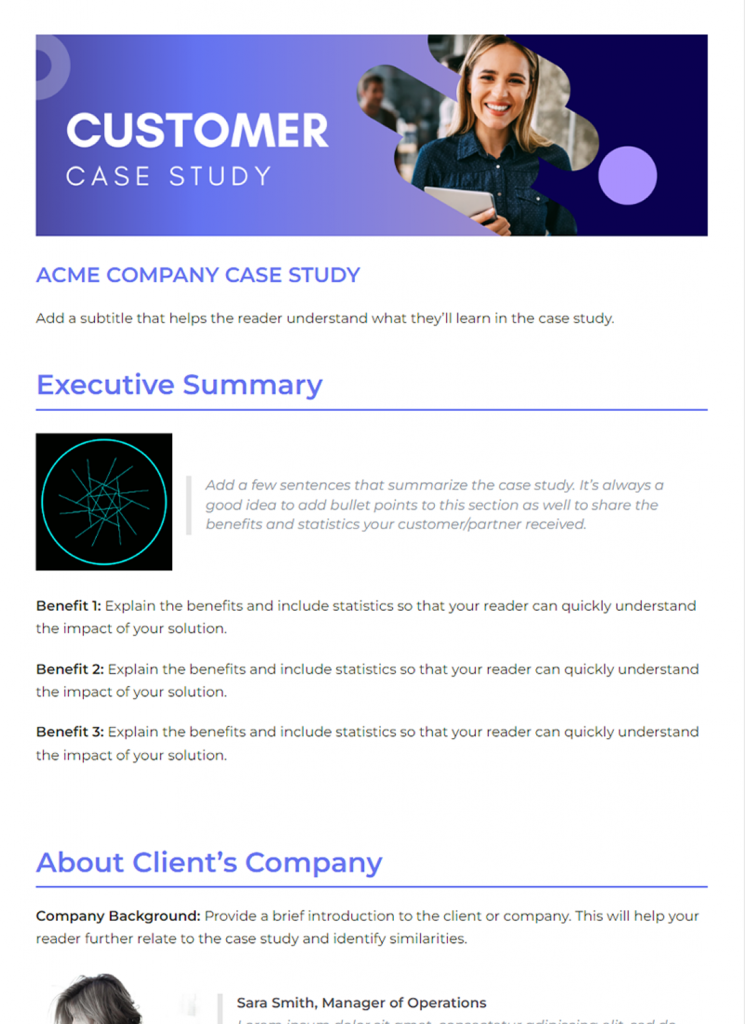 customer case study template