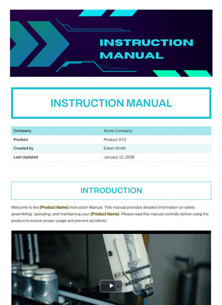 Instruction Manual Template