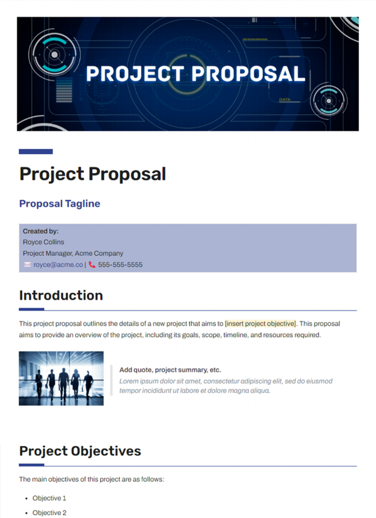 Project proposal template