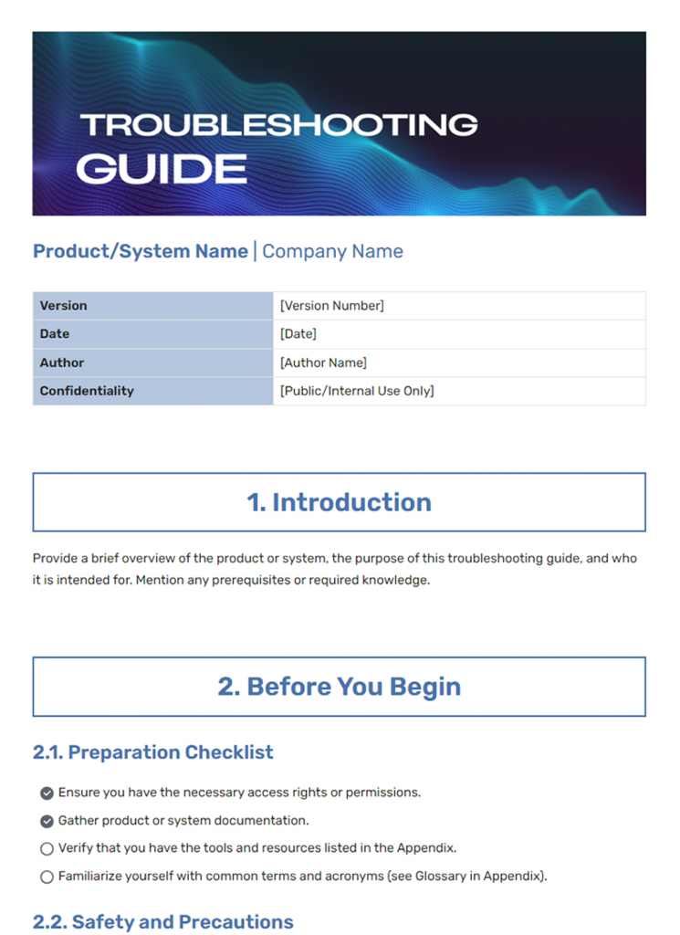 Troubleshooting Guide