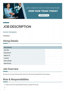 Job Description Template
