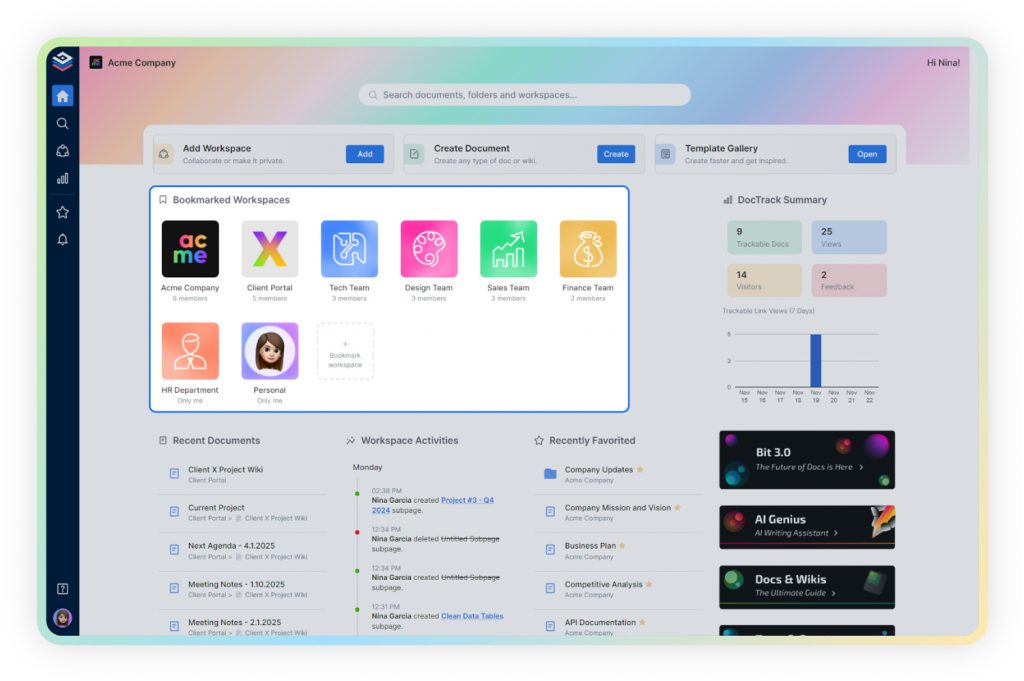 Bookmark-Workspaces
