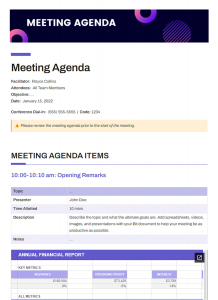 Meeting Agenda Template