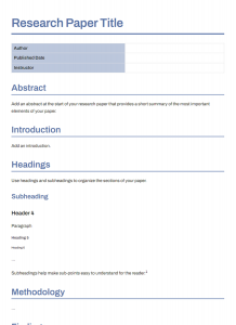 Research Paper Template