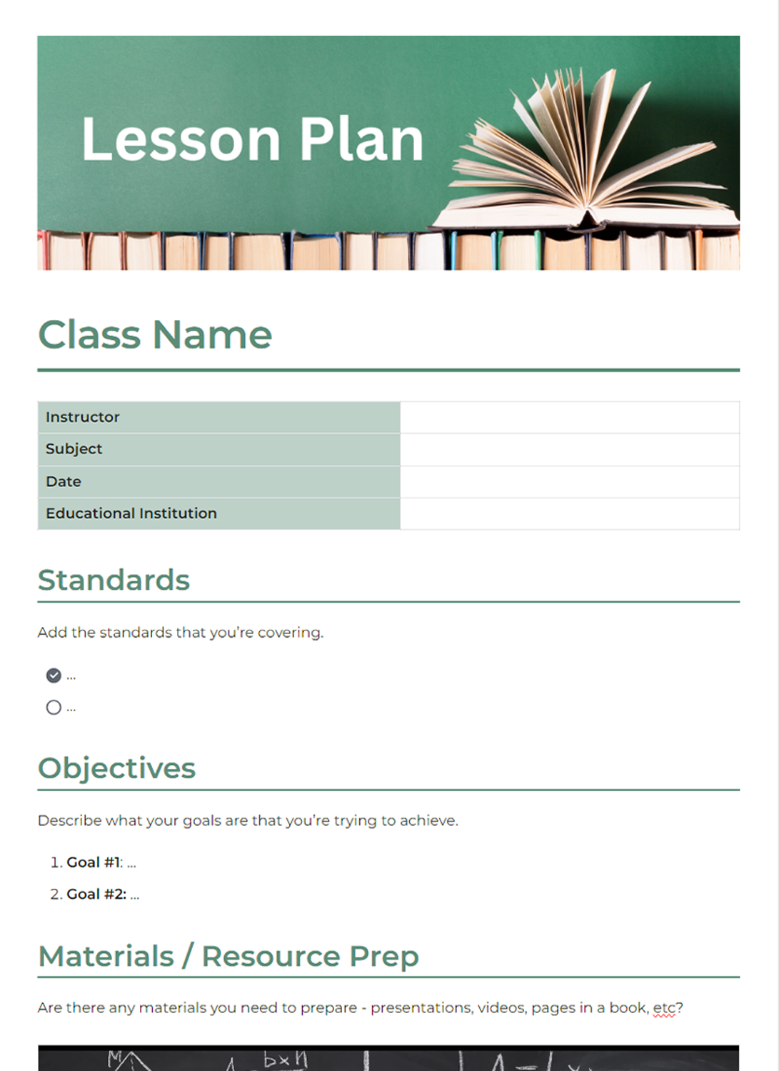 Lesson Plan Template by Bit.ai