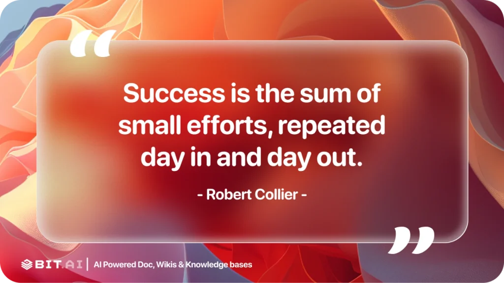 success is the sum of small efforts, repeated day in and day out