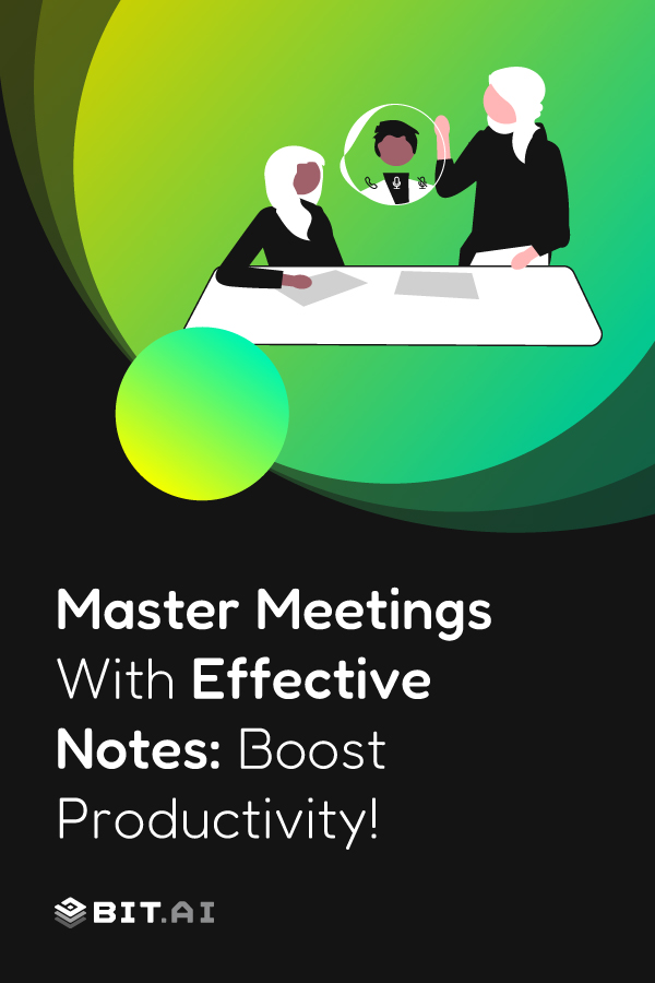 master meetings with effective notes- Pinterest Banner