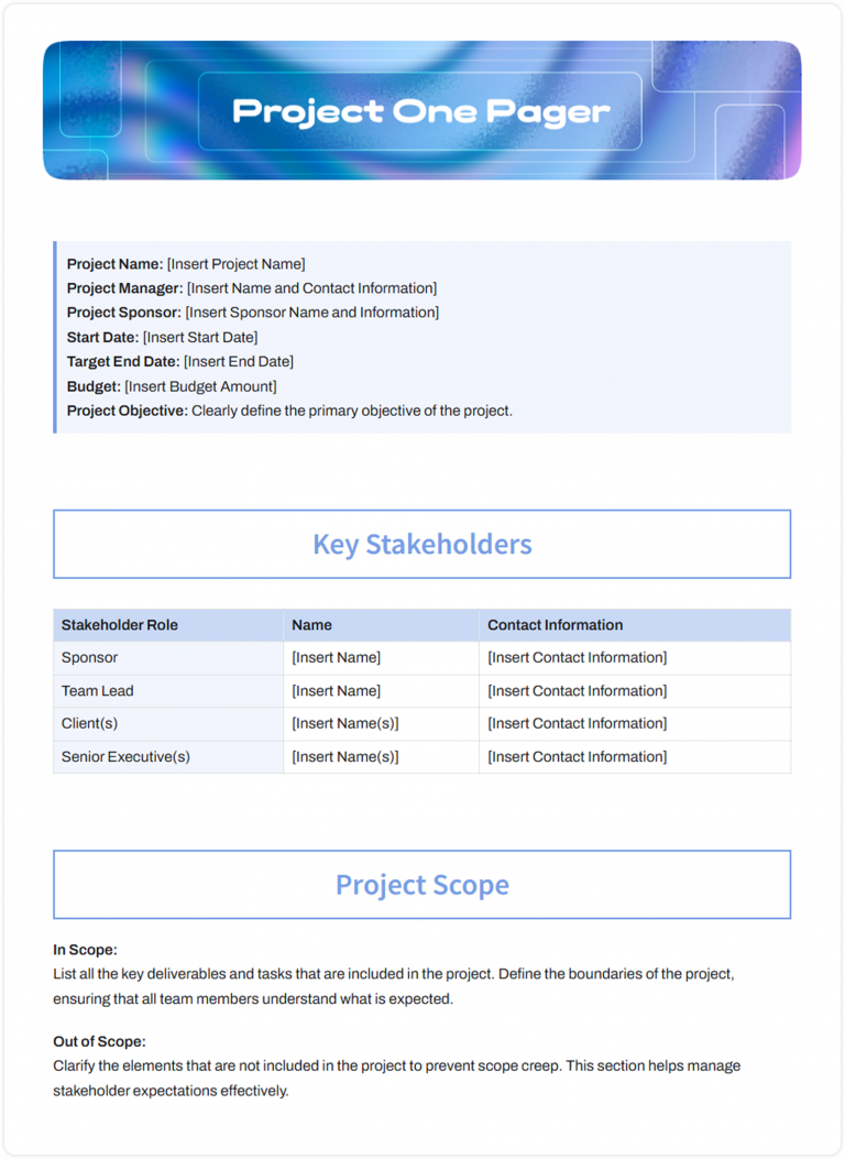One Pager: Format, Structure & How to Write One