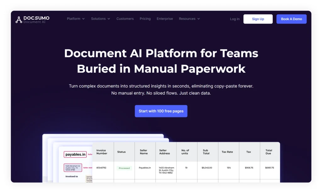 docsumo interface