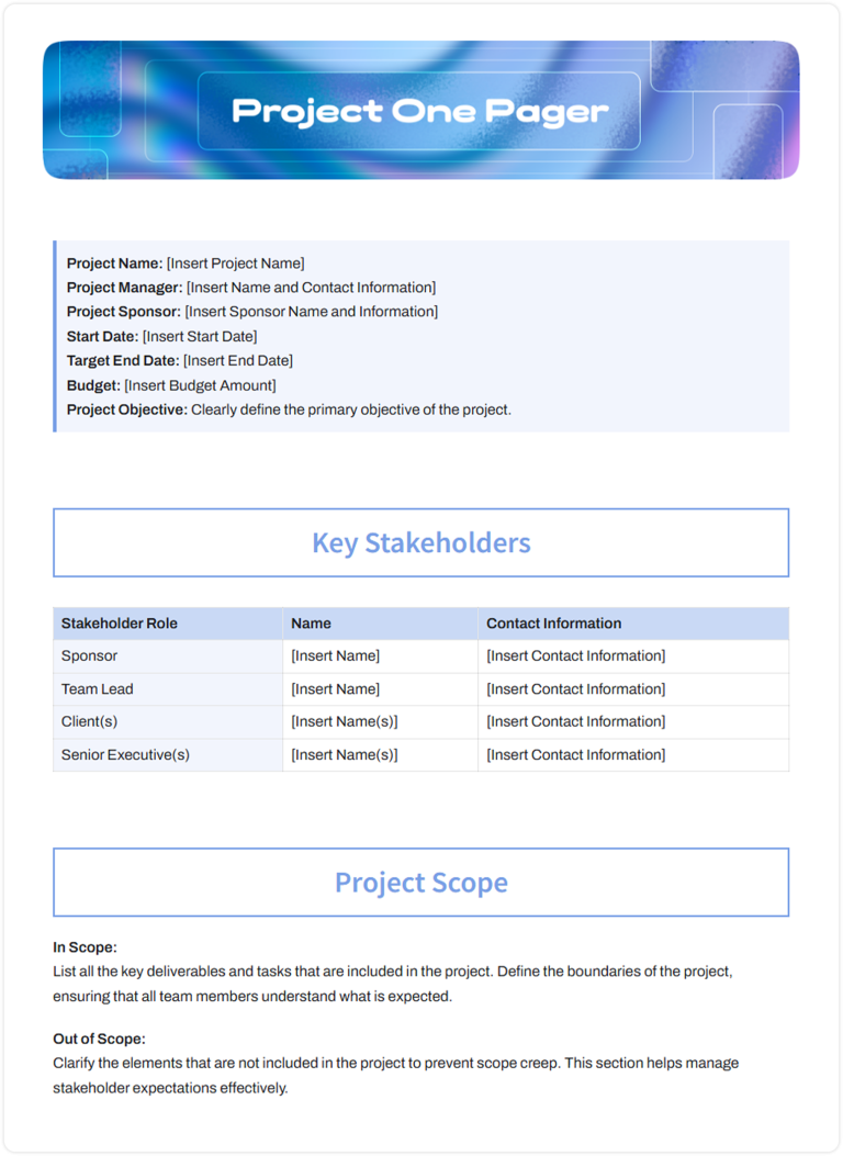 One Pager: Format, Structure & How to Write One