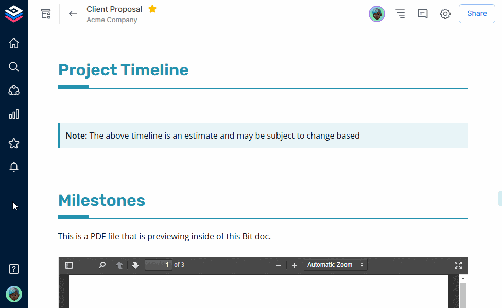 Client proposal