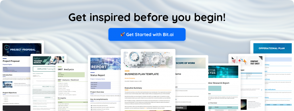 Call to action banner for Bit.ai Templates