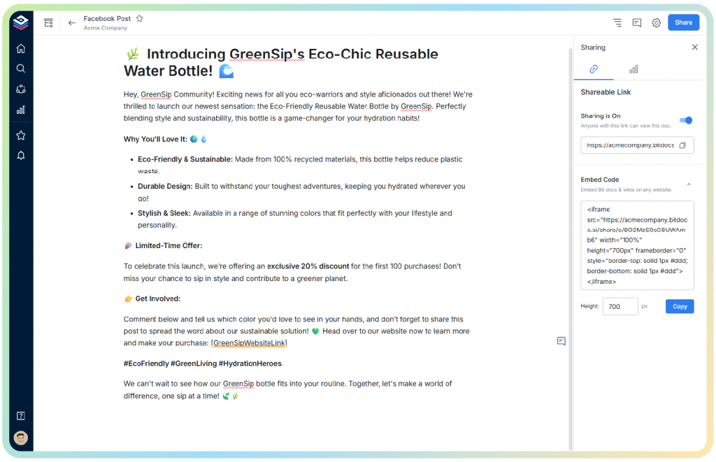 export your content from AI facebook post generator