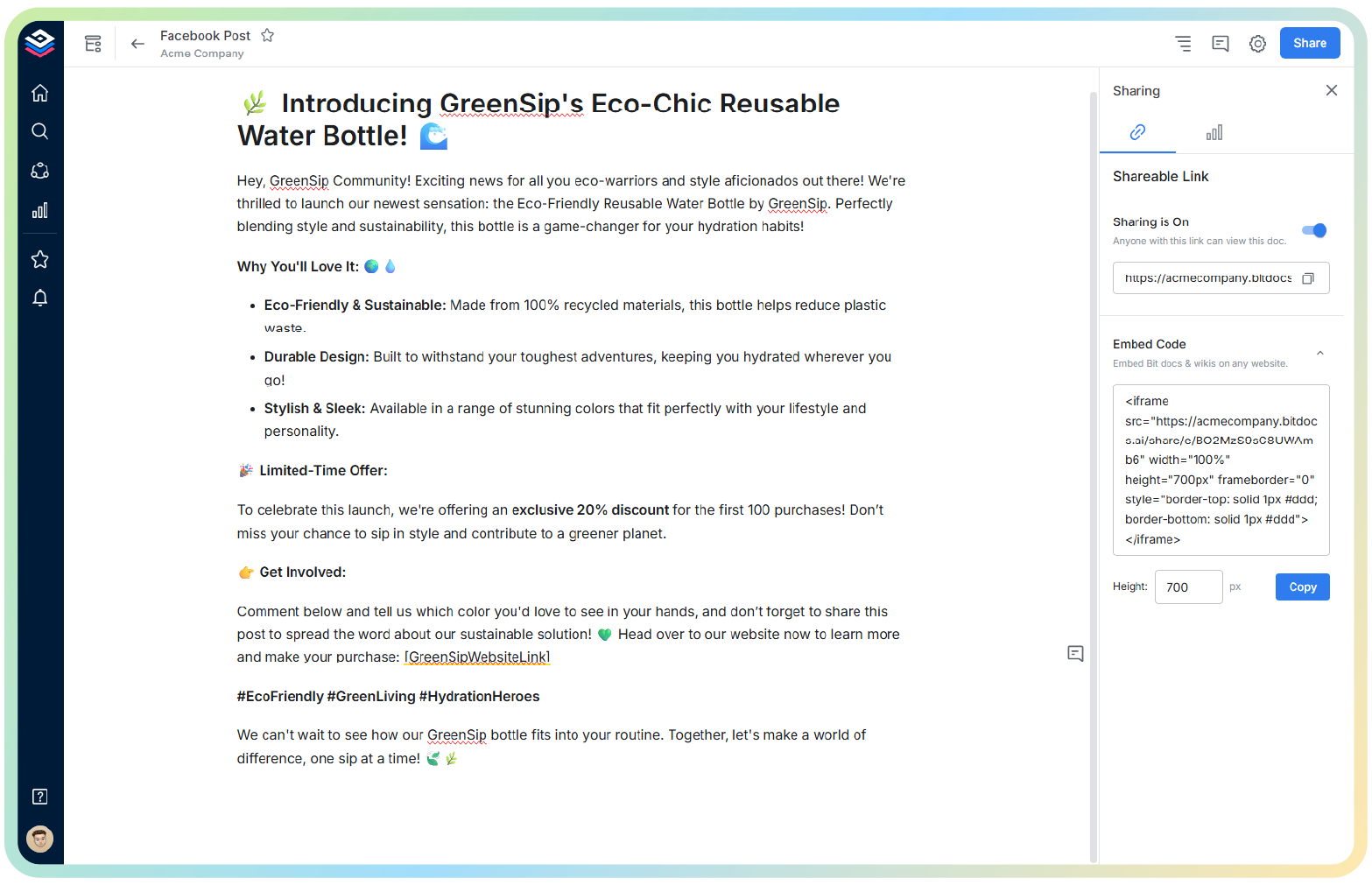 export your content from AI facebook post generator