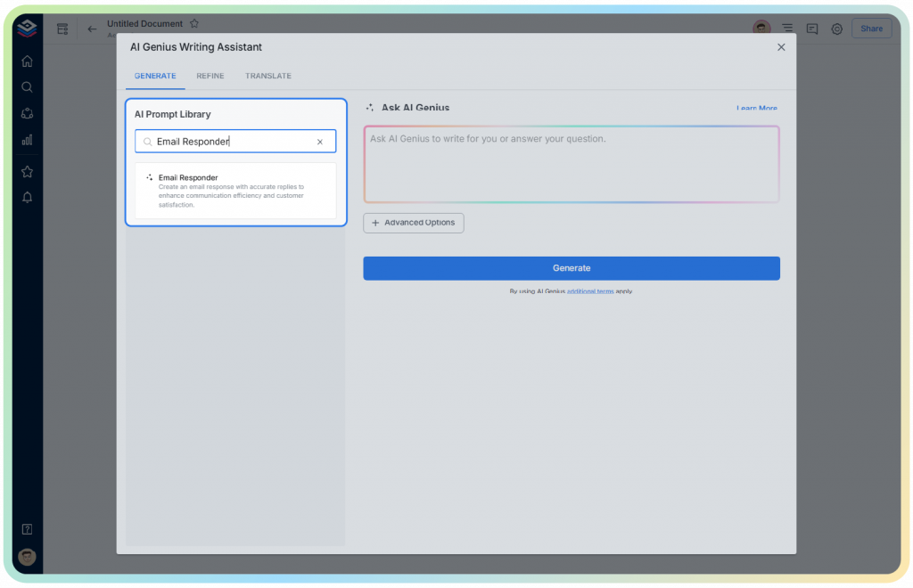 preview of ai email responder prompt