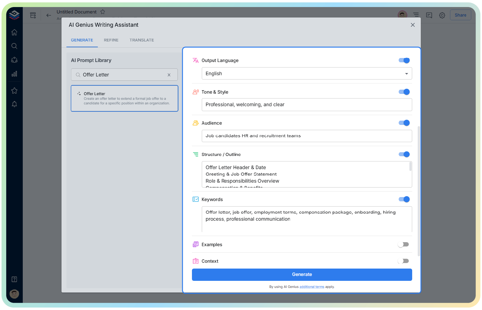 set the tone for customised results